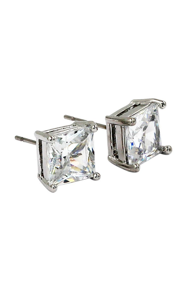 square crystal earrings ring set