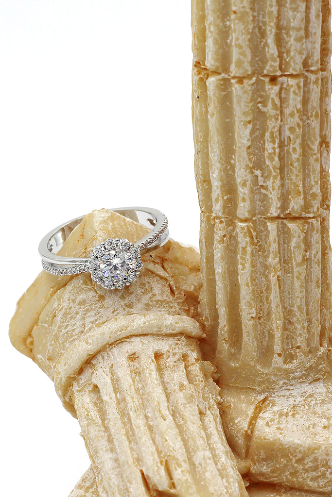 sparkling beloved crystal silver ring