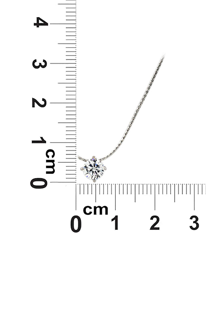 small single crystal silver necklace