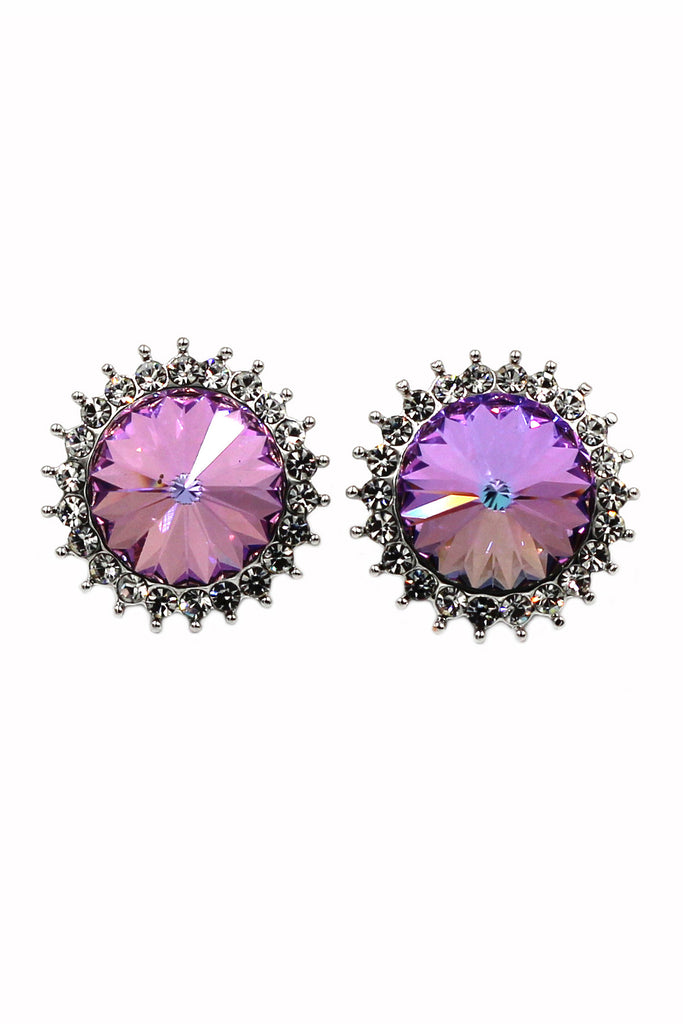 Big diamond multi-colored earrings