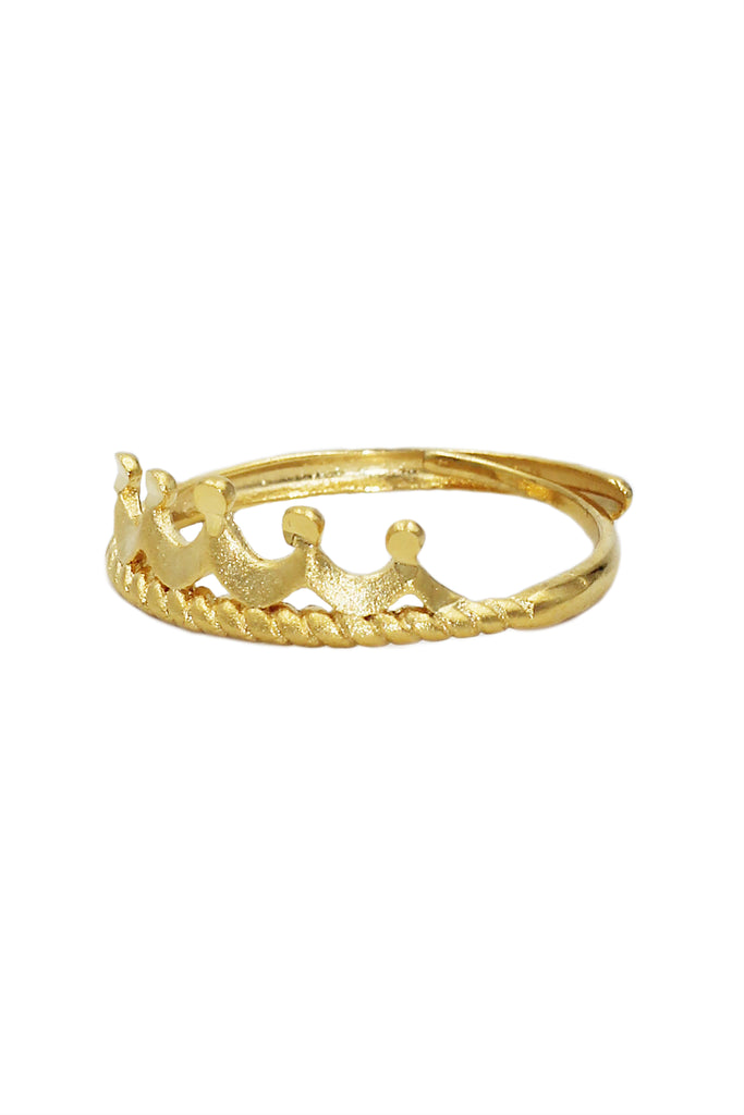 Simple crown gold ring
