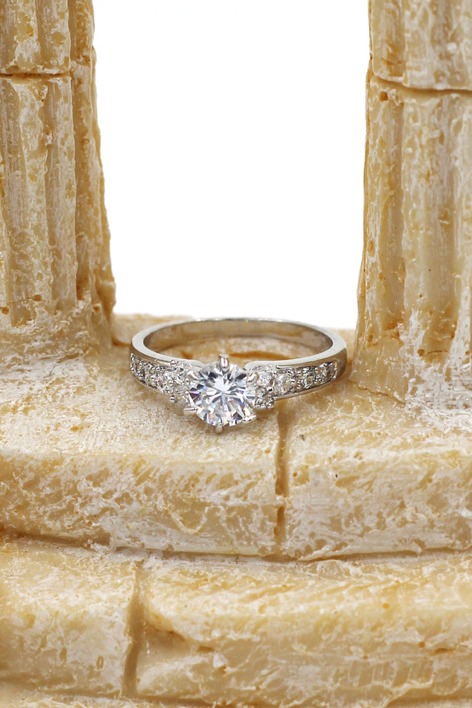 lovely crystal silver ring
