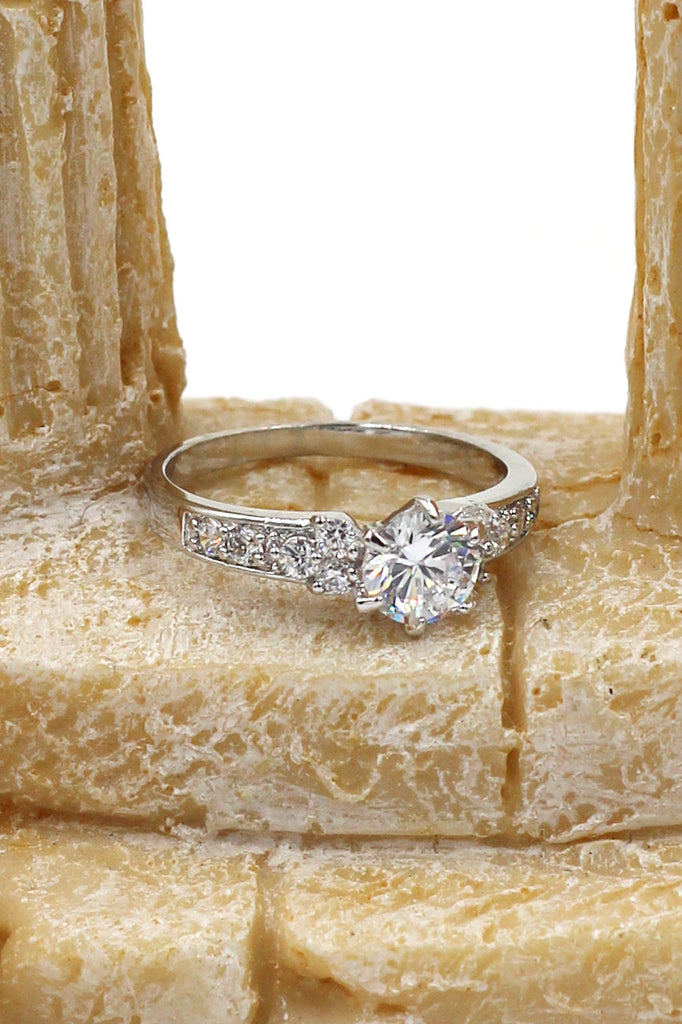 lovely crystal silver ring
