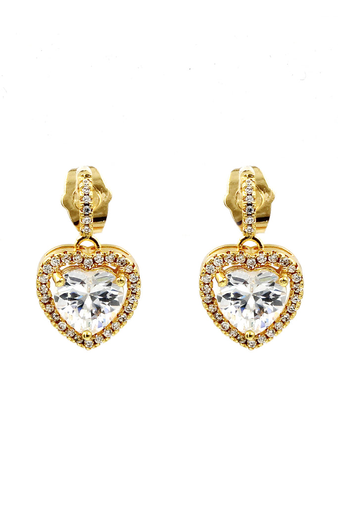 love heart crystal gold three piece set