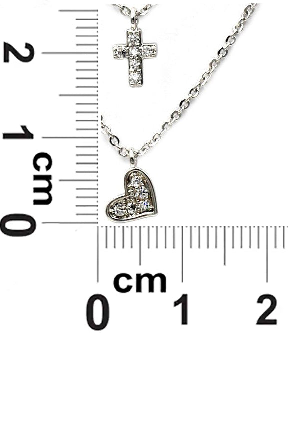 simple crystal cross earrings necklace set