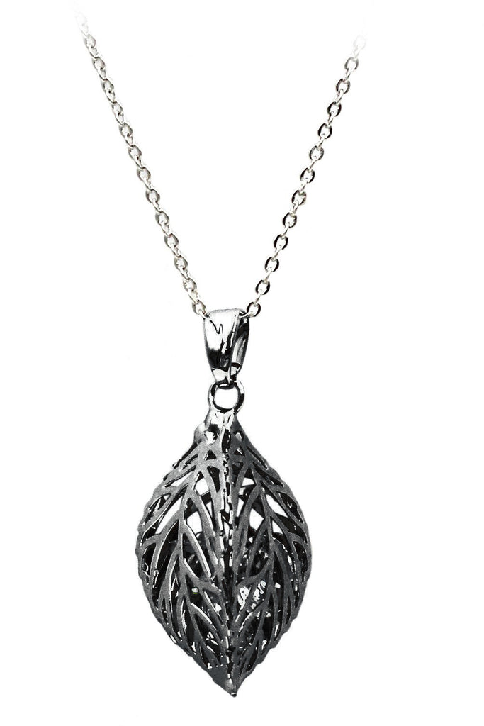 hollow crystal leaf earring necklace set