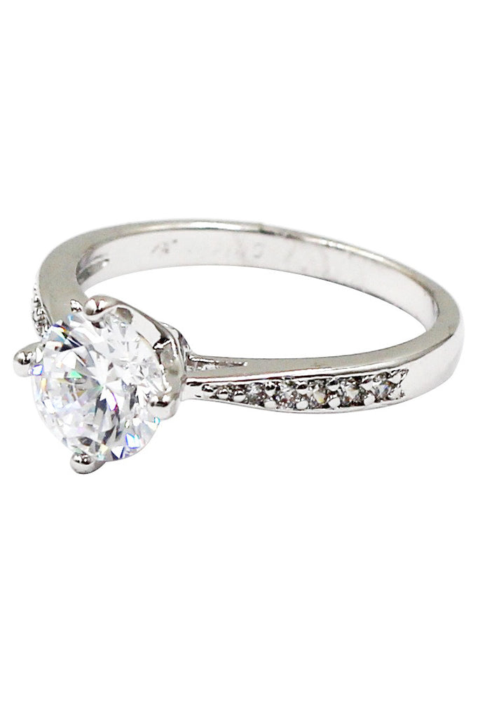 mosaic four-claw crystal ring