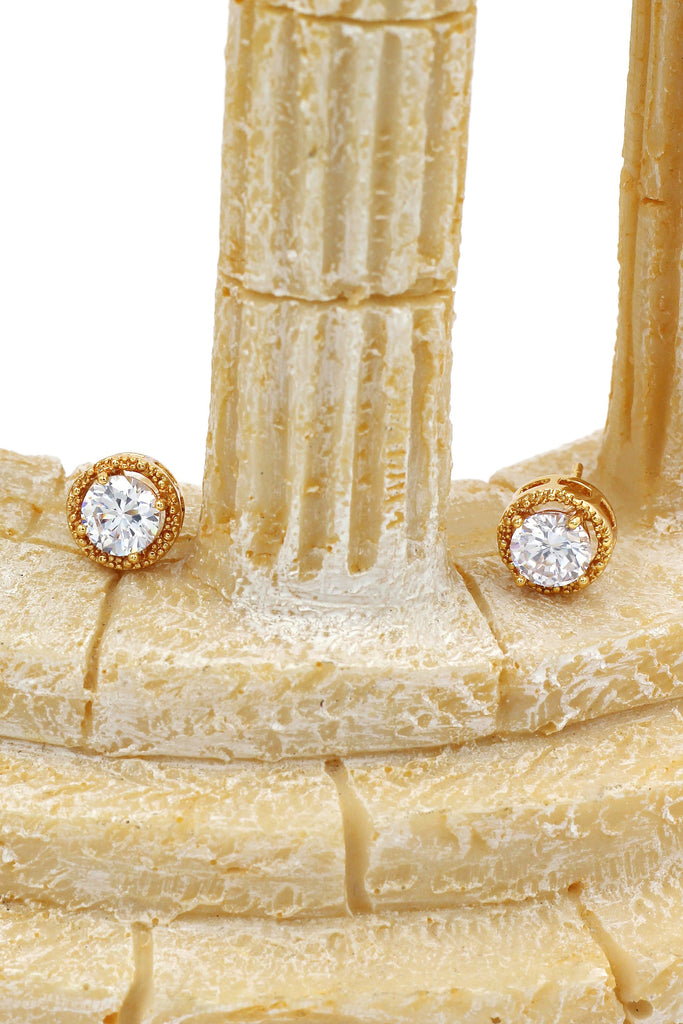 gold round crystal earring bracelet set