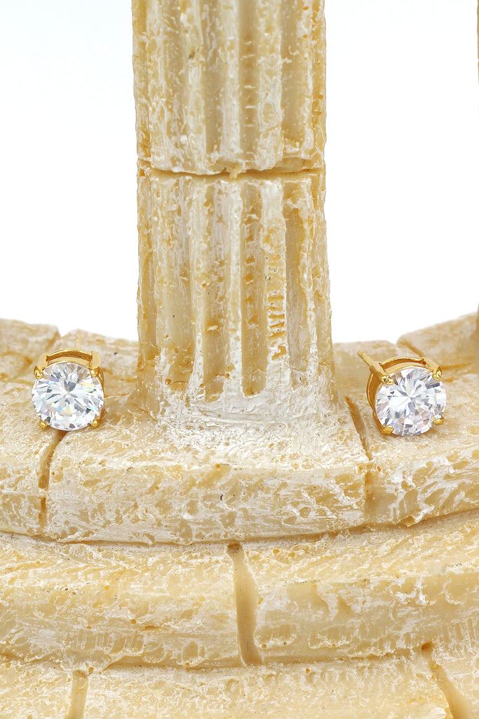 four claw inlaid crystal gold earrings