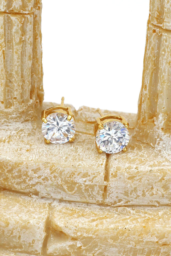 gold clavicle inlaid crystal necklace earring set
