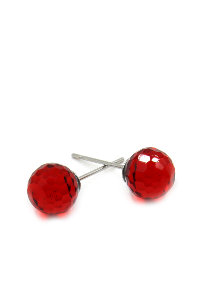 single crystal ball earrings