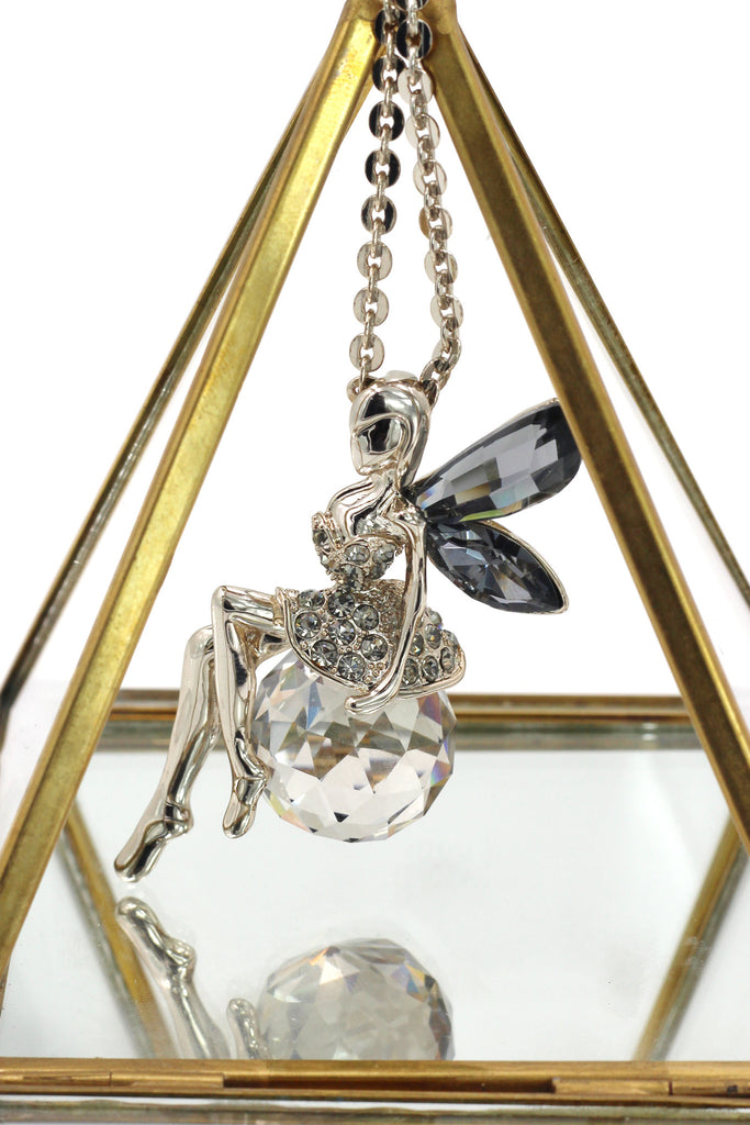 fashion crystal fairy silver necklace