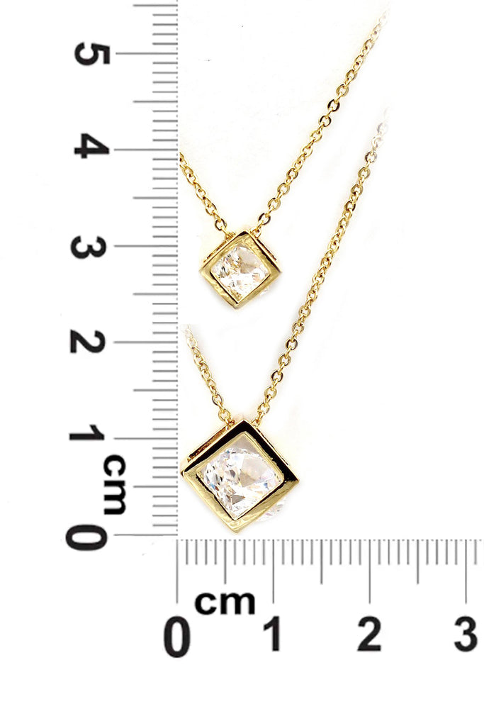 duplexes cubic crystal necklace
