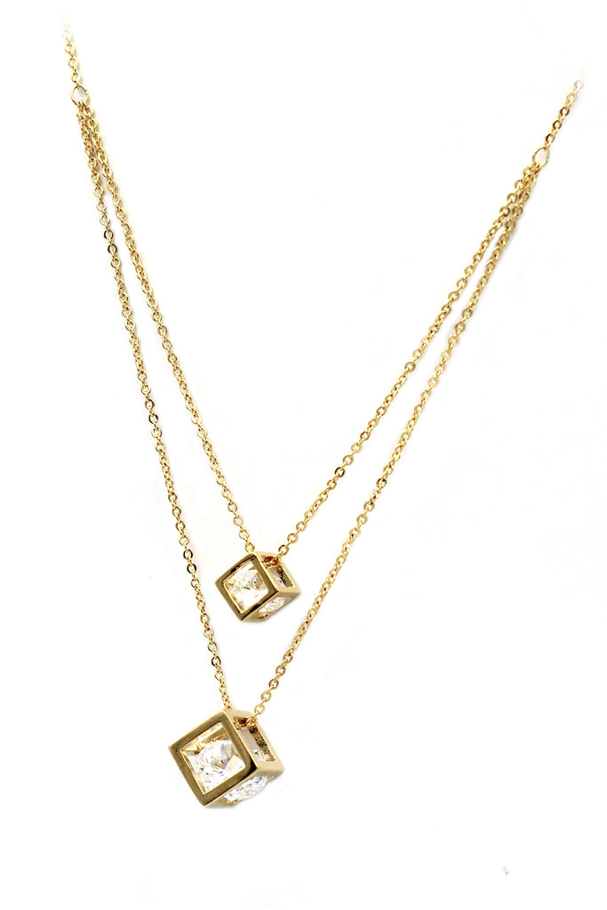 duplexes cubic crystal necklace