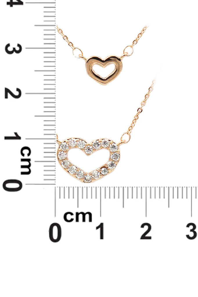 duplexes mini heart crystal necklace