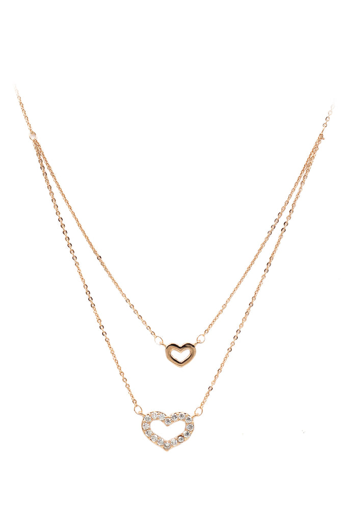 duplexes mini heart crystal necklace