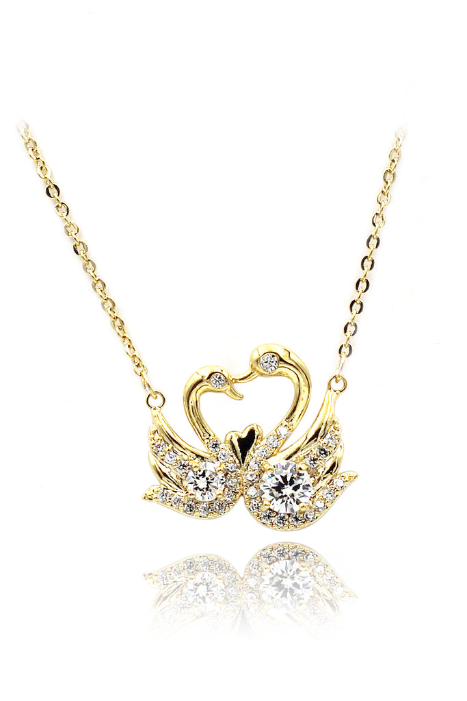 swan love crystal necklace