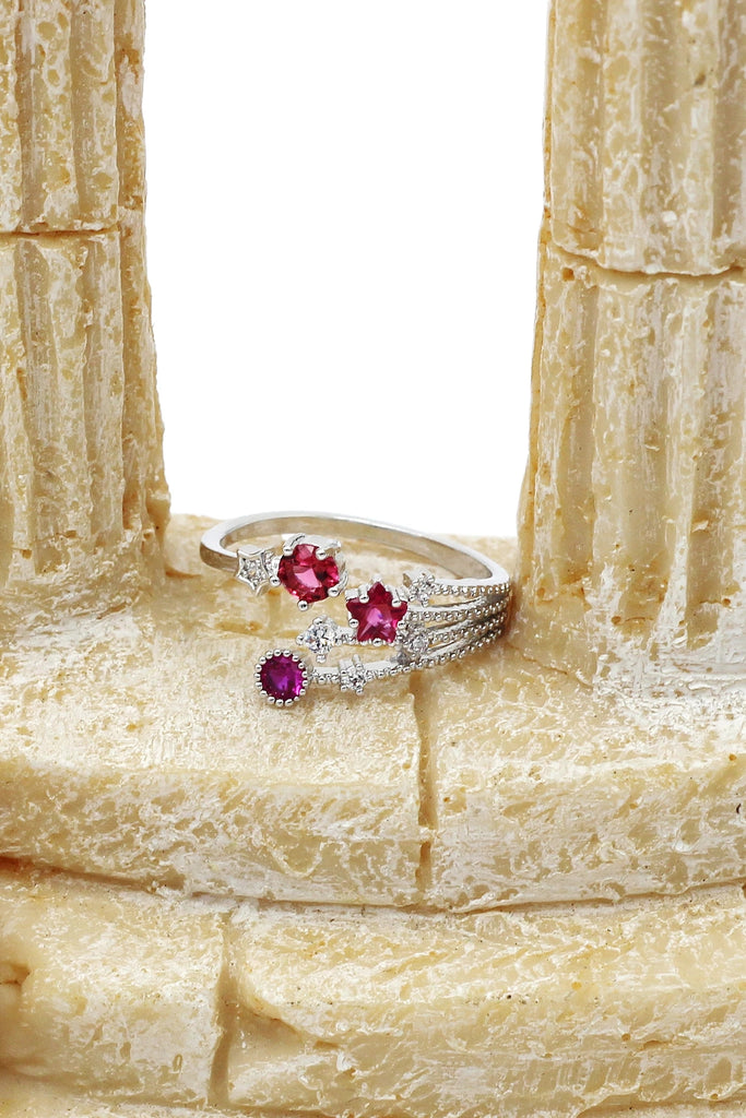 temperament crystal necklace ring set