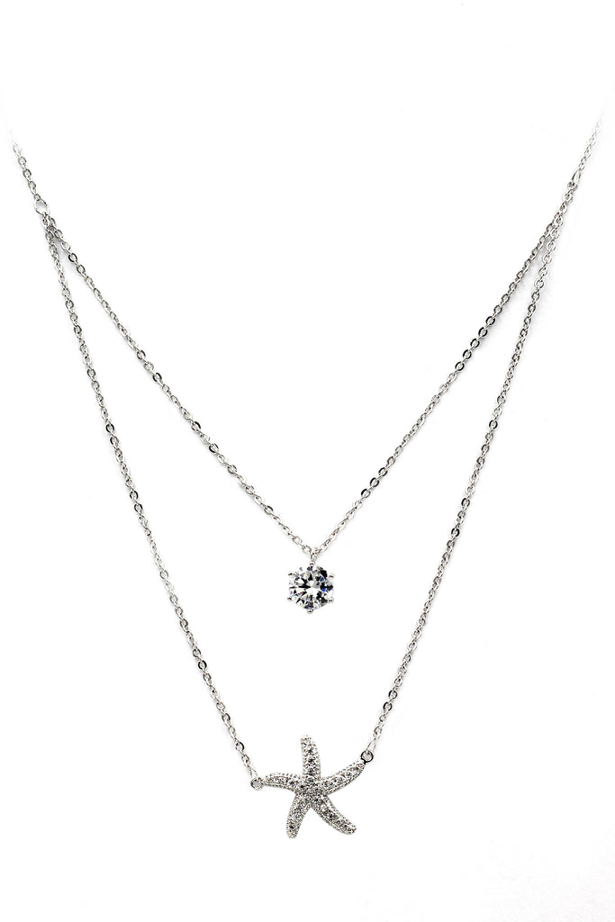 duplexes mini starfish crystal necklace