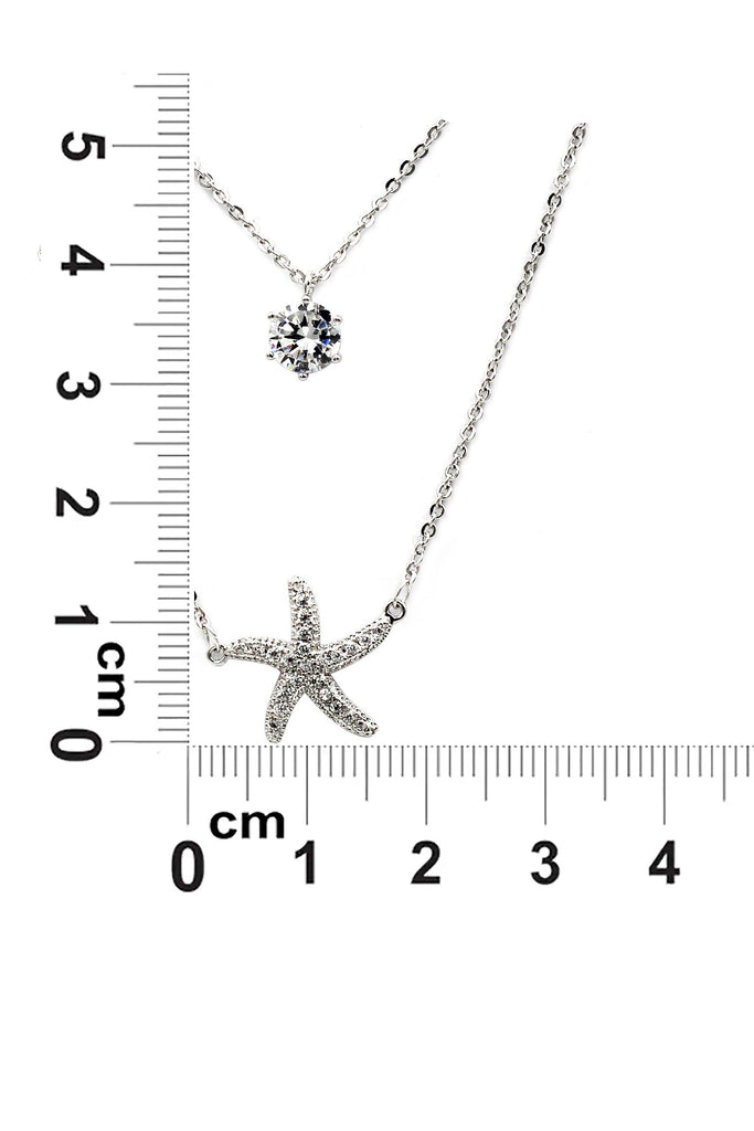 duplexes mini starfish crystal necklace