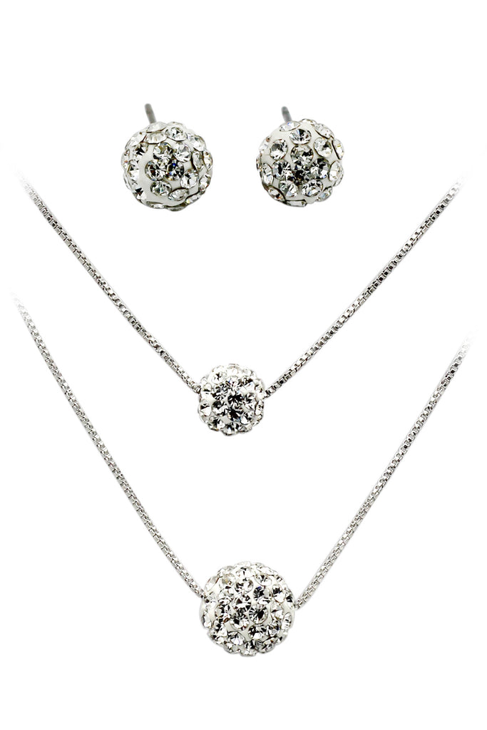 lady double chain crystal ball set
