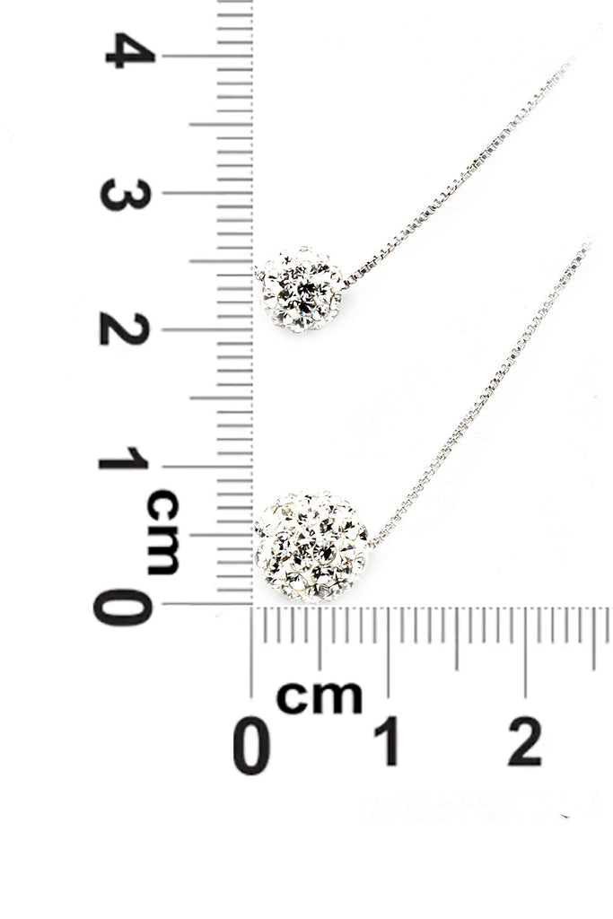 lady double chain crystal ball necklace