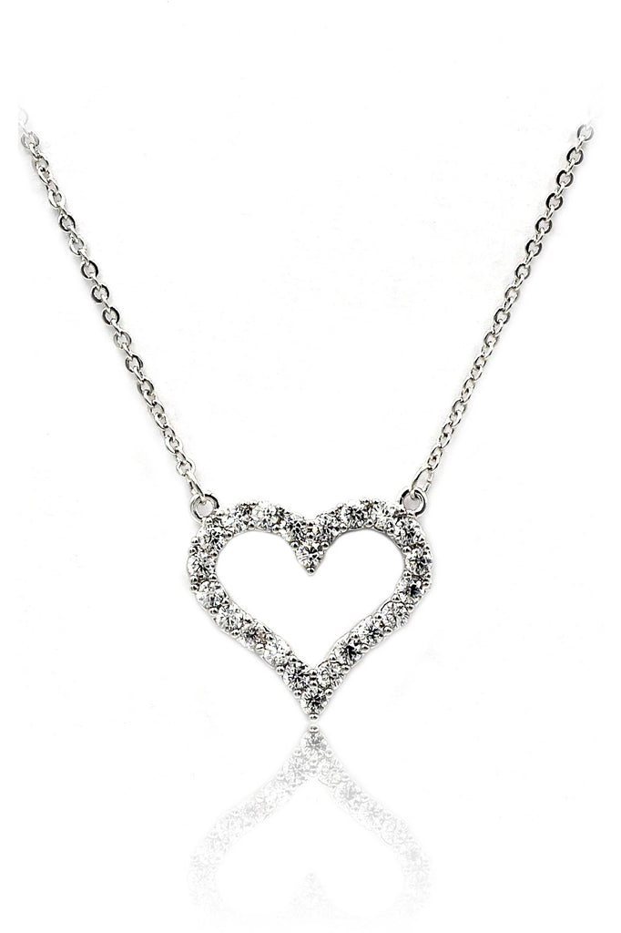 elegant heart crystal necklace earring set