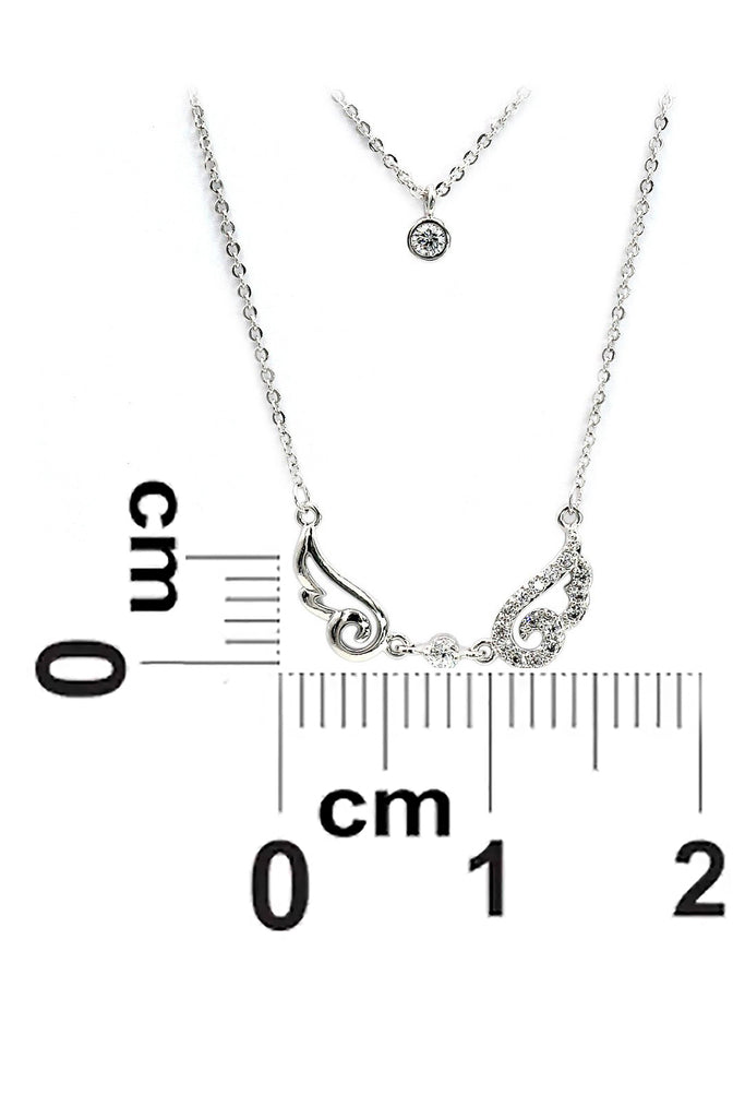 duplexes asymmetric crystal wing necklace