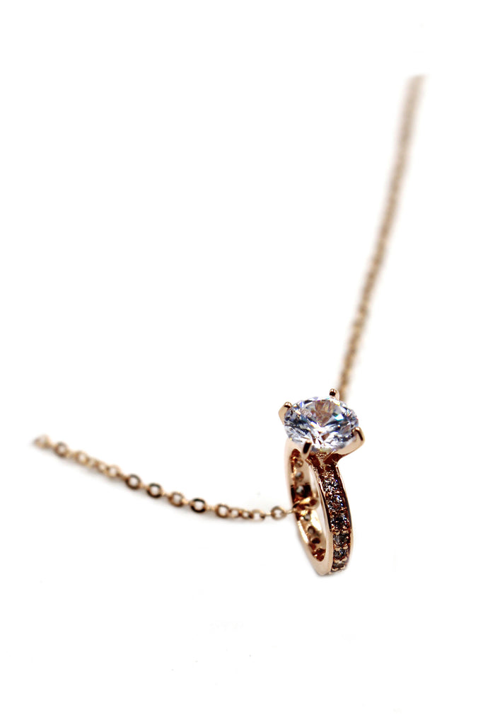 fashion crystal ring pendant necklace