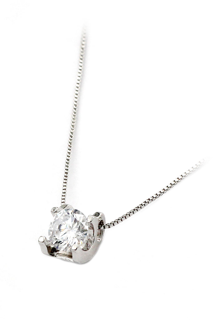 single crystal silver necklace earrings set