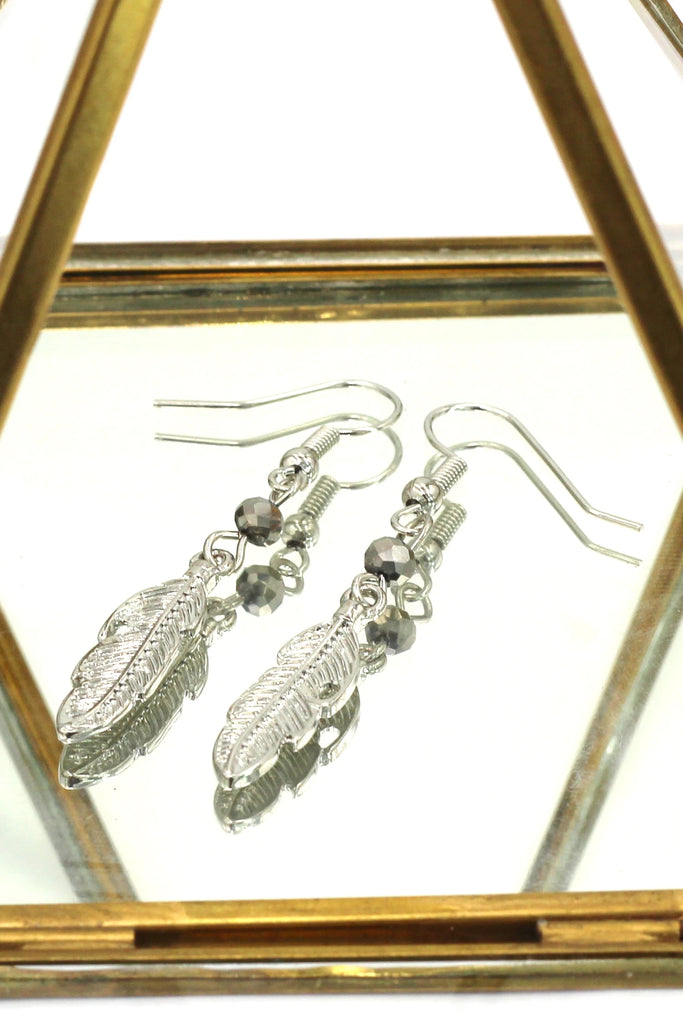 mini leaf earring necklace set
