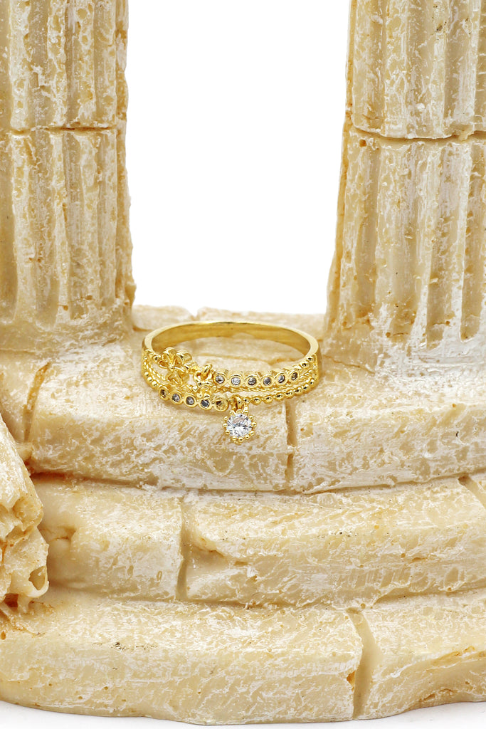 fashion mini crystal golden ring