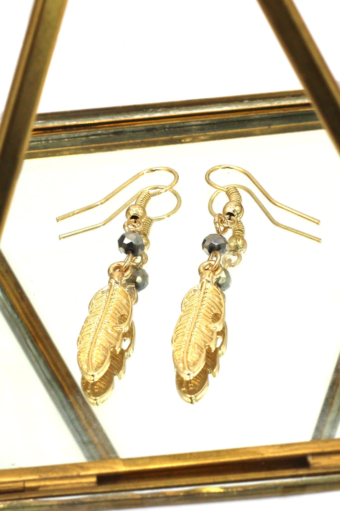 mini leaf earring necklace set