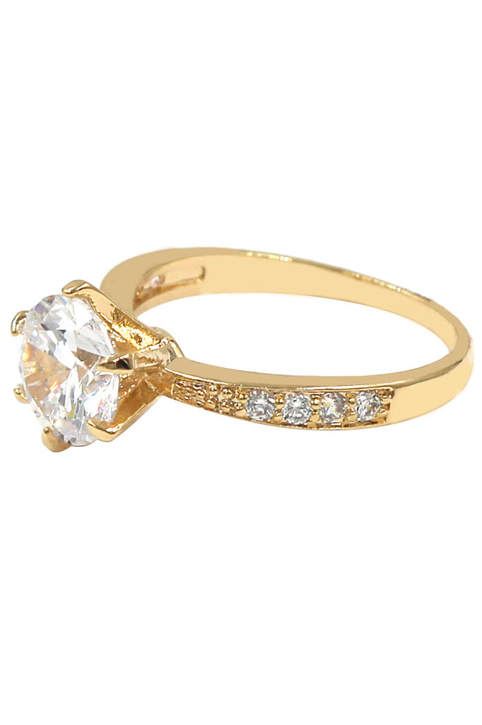 classic six-claw crystal ring