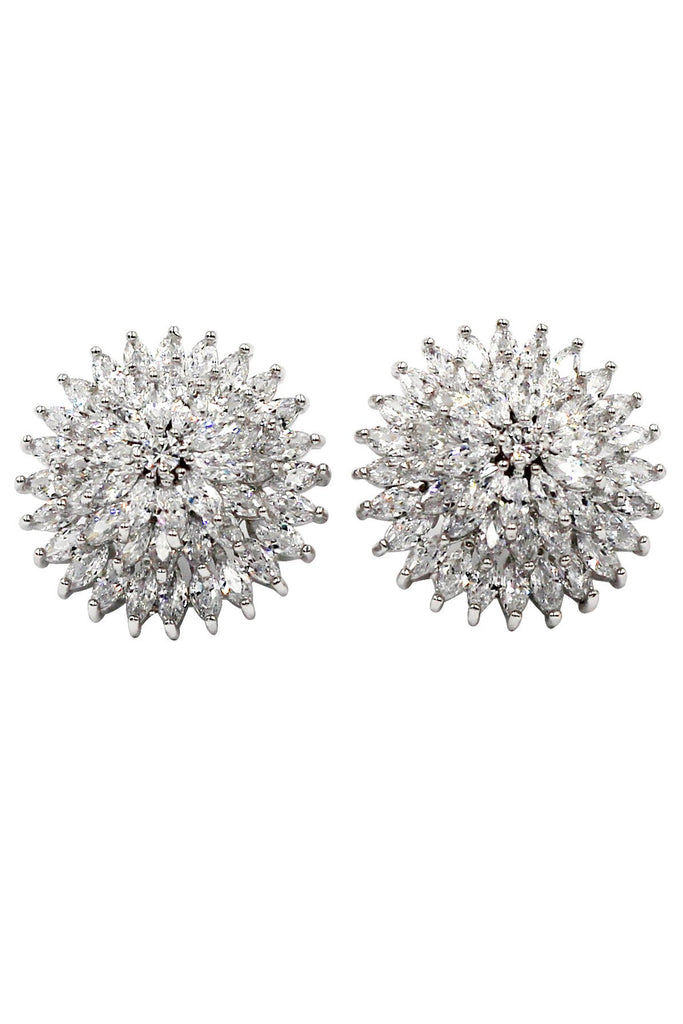 shiny silver earrings necklace crystal set