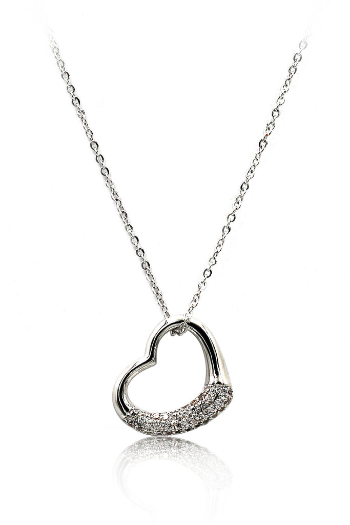 cabinet micro crystal heart necklace