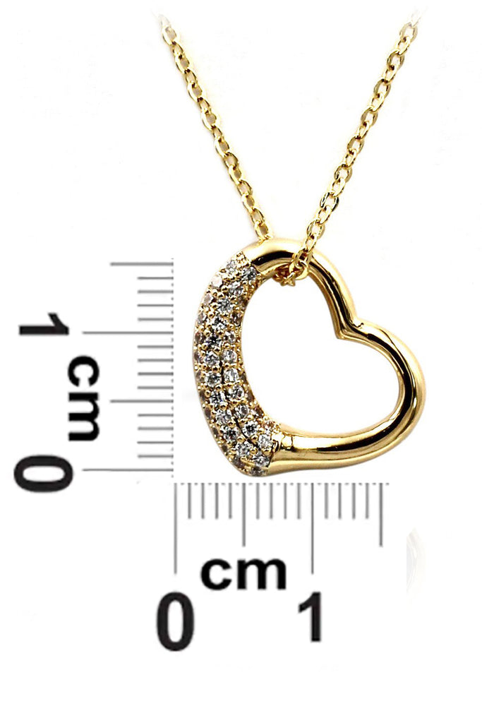 cabinet micro crystal heart necklace