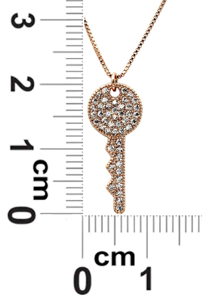 sparkling little crystal key necklace