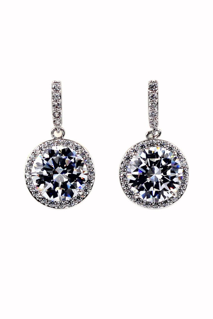 simple four claws crystal necklace earrings set