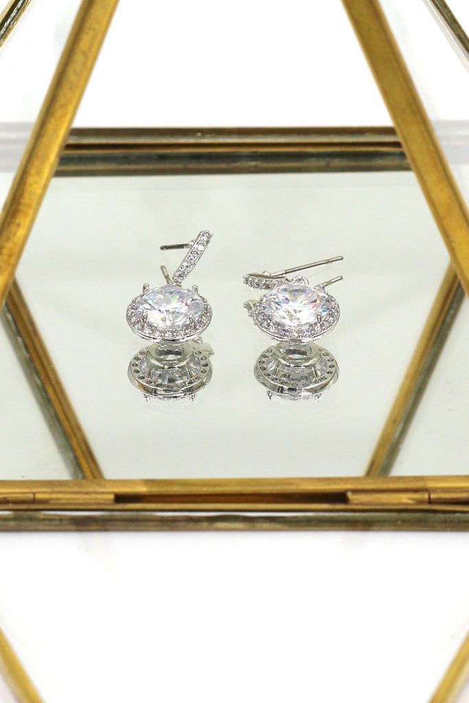 shiny crystal necklace earrings set