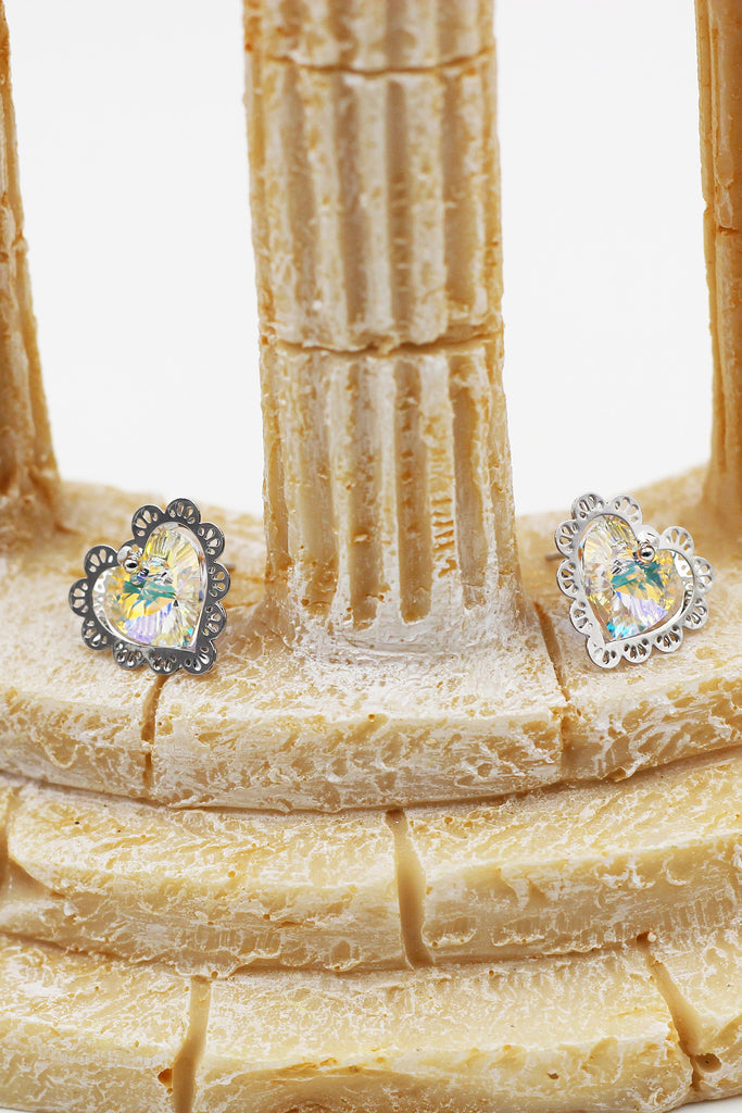 elegant love crystal earrings
