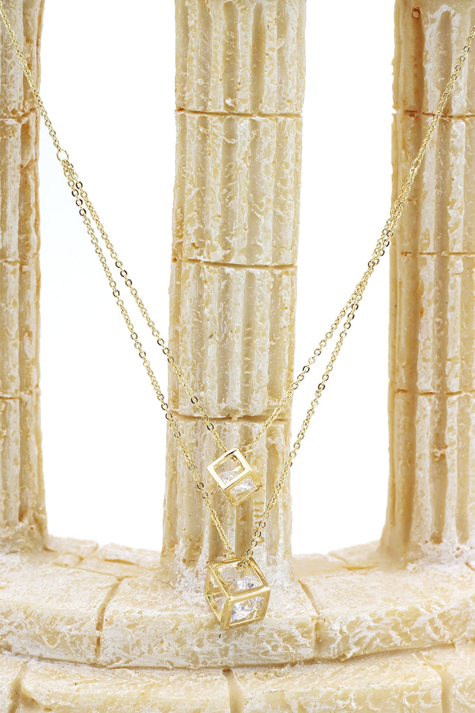 duplexes cubic crystal necklace
