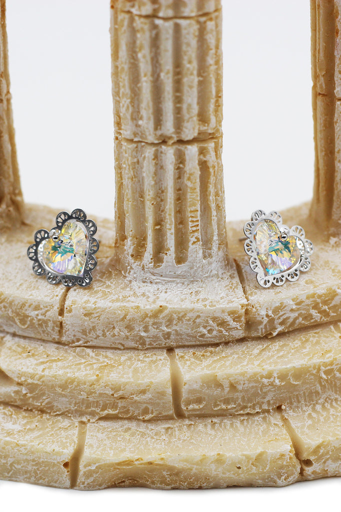 elegant love crystal earrings