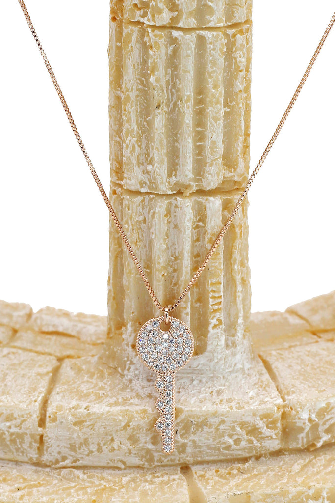 sparkling little crystal key necklace