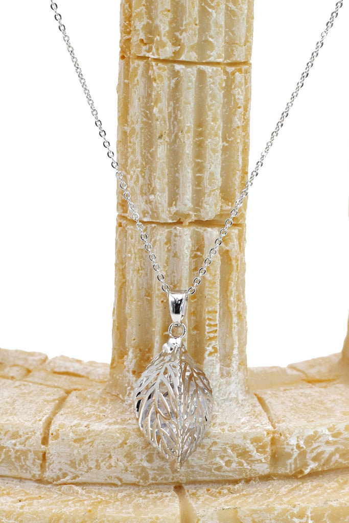 hollow crystal leaf earring necklace set