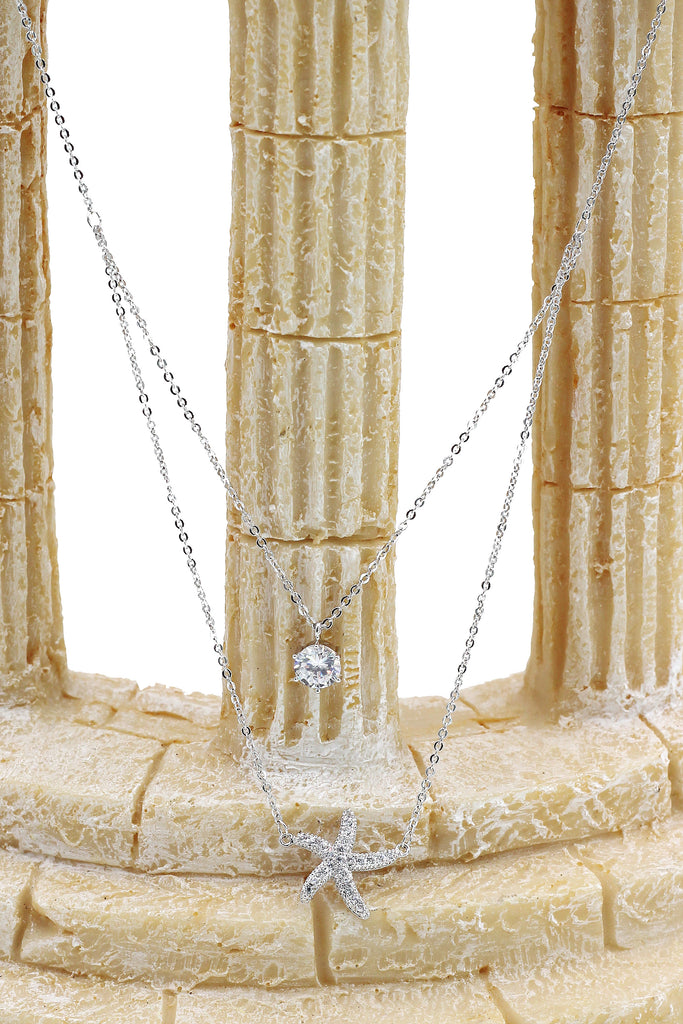 duplexes mini starfish crystal necklace