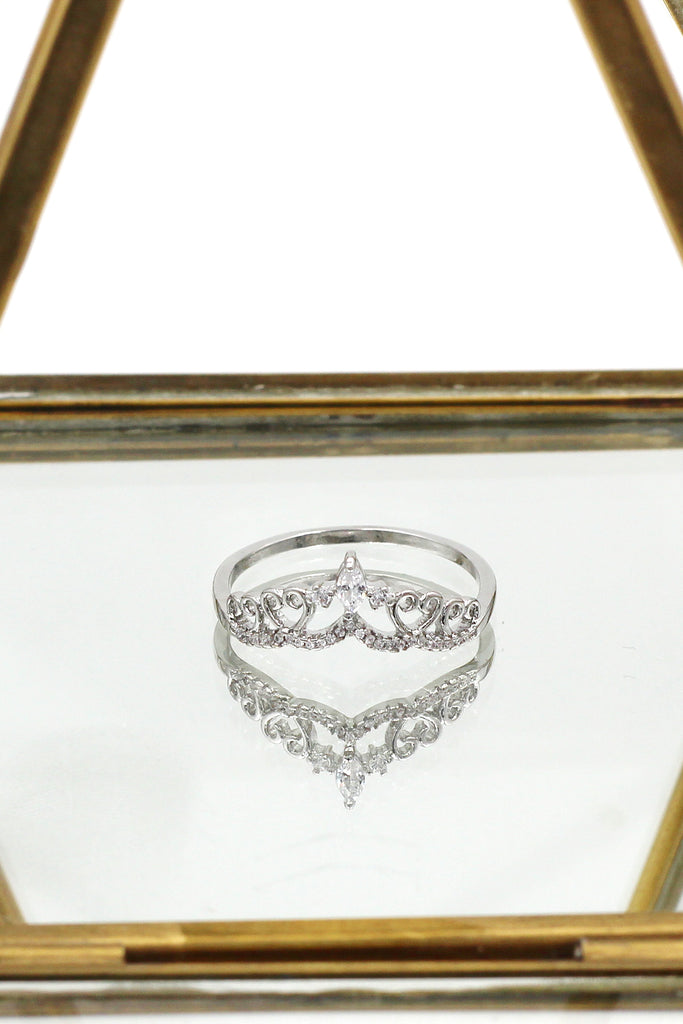 fashion rice crystal heart ring