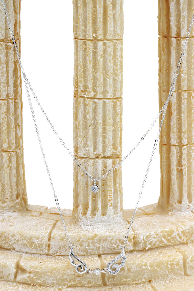duplexes asymmetric crystal wing necklace
