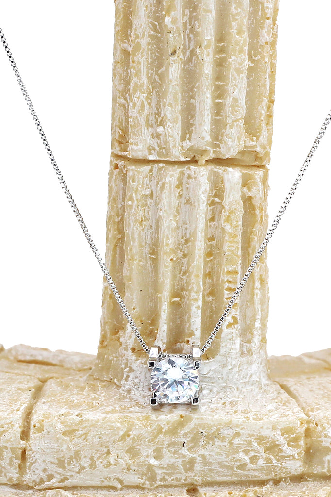 single crystal silver necklace