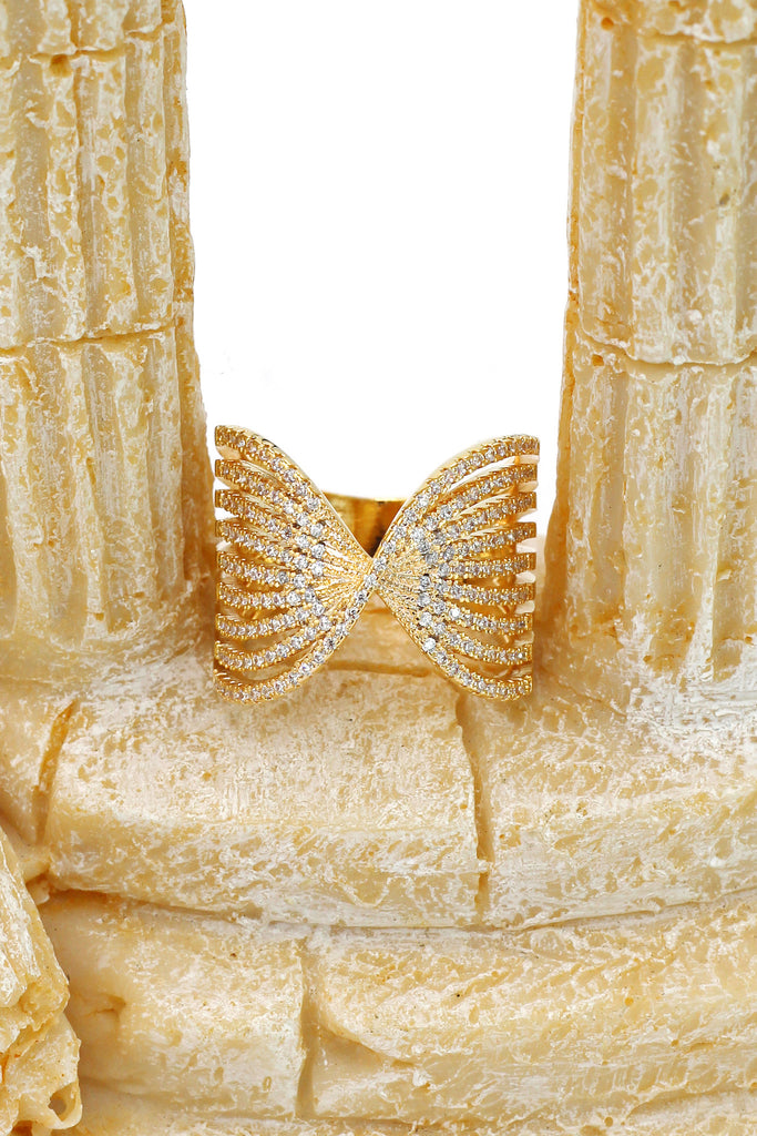 sparkling crystal butterfly powder ring